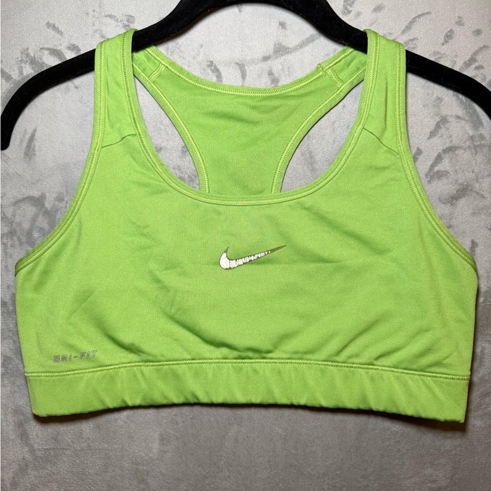 Nike Women's Bright Green Dri-Fit Sports Bra